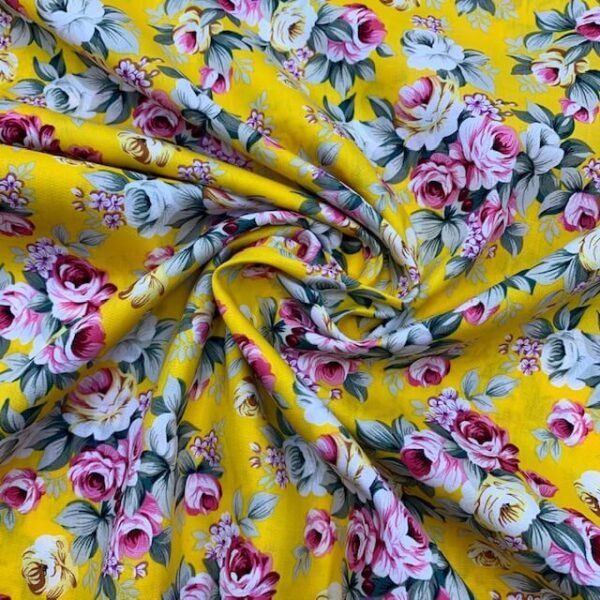 Popeline Big Rose - Amarelo