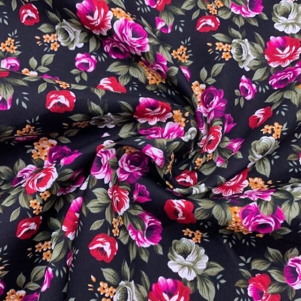 Popeline Big Rose - Preto