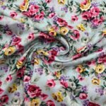 Popeline Big Rose - Azul Claro