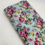 Popeline Big Rose - Azul Claro