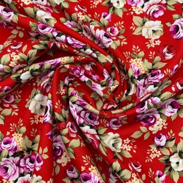 Popeline Big Rose - Vermelho