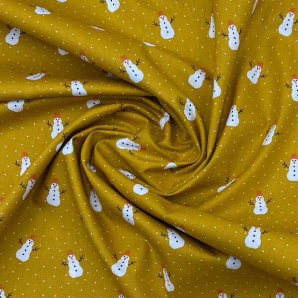 Popeline Boneco de Neve - Amarelo