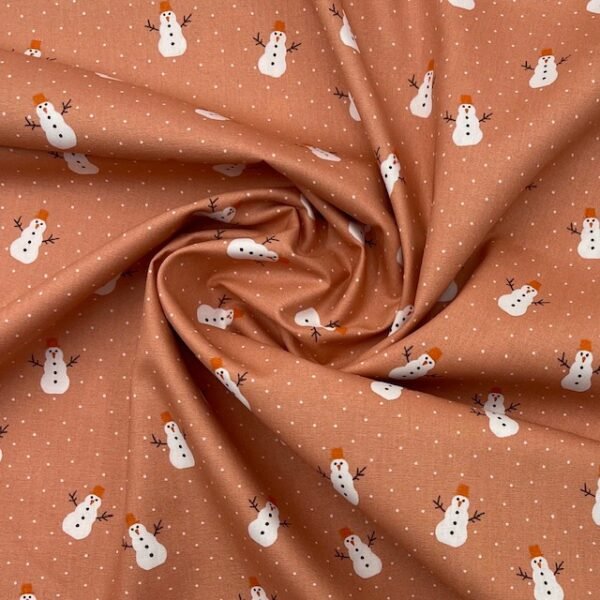 Popeline Boneco de Neve - Salmão