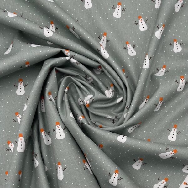 Popeline Boneco de Neve - Verde