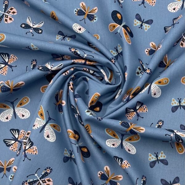 Popeline Butterfly - Azul