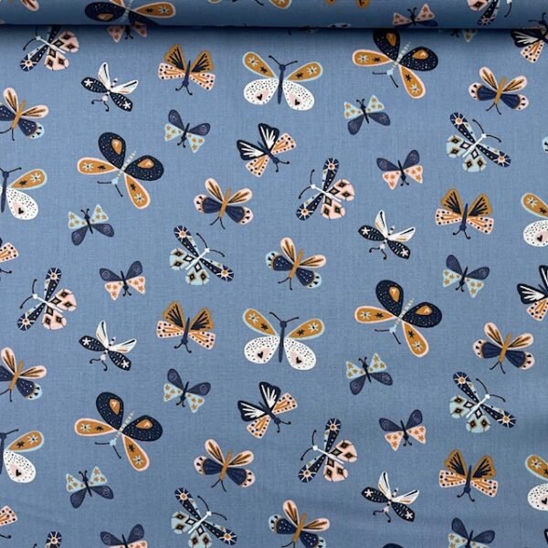Popeline Butterfly - Azul