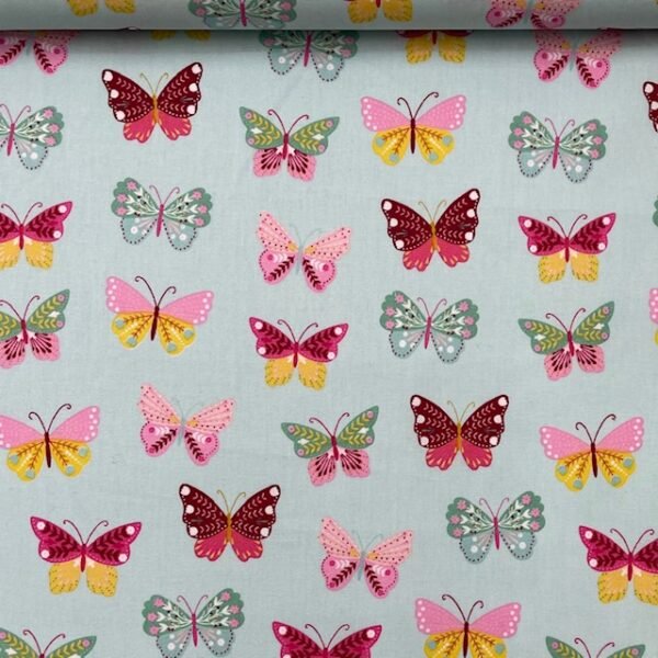 Popeline Butterfly - Verde Menta