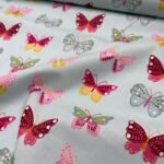 Popeline Butterfly - Verde Menta