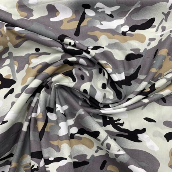 Popeline Camuflado - Cinzento