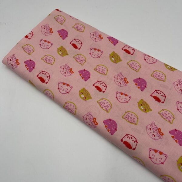 1 Peça de Popeline Cats c/ 5 mts - Rosa