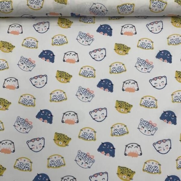 Popeline Chic Cats - Branco