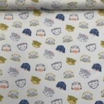 1 Peça de Popeline Cats c/ 5 mts - Branco