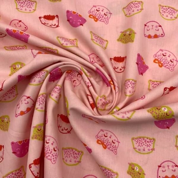 Popeline Chic Cats - Rosa