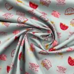 Popeline Chic Cats - Verde Menta