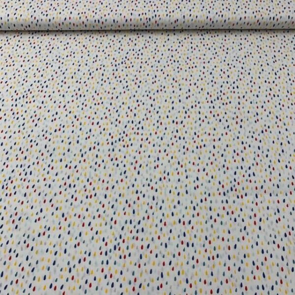 Popeline Color Rain - Branco