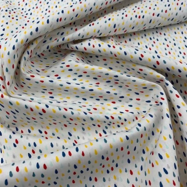 Popeline Color Rain - Branco