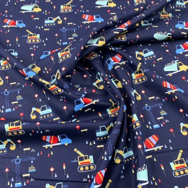 Popeline Construção - Azul Marinho