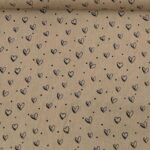 Popeline Corações - Bege