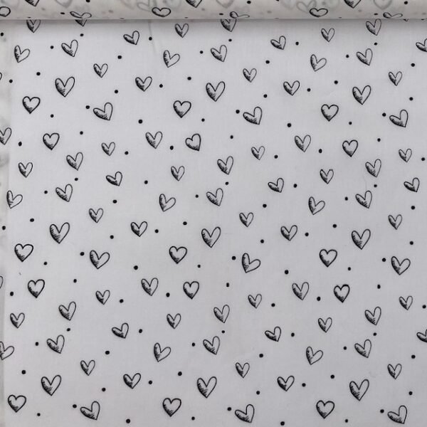 Popeline Corações - Branco