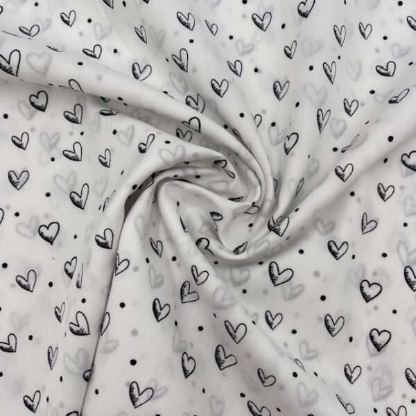 Popeline Corações - Branco