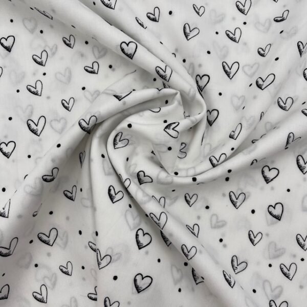 Popeline Corações - Branco Sujo