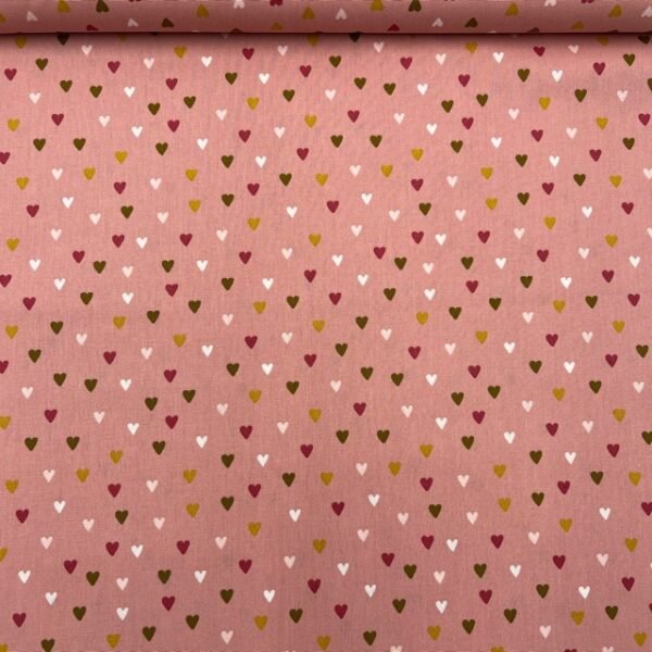 Popeline Corações - Rosa