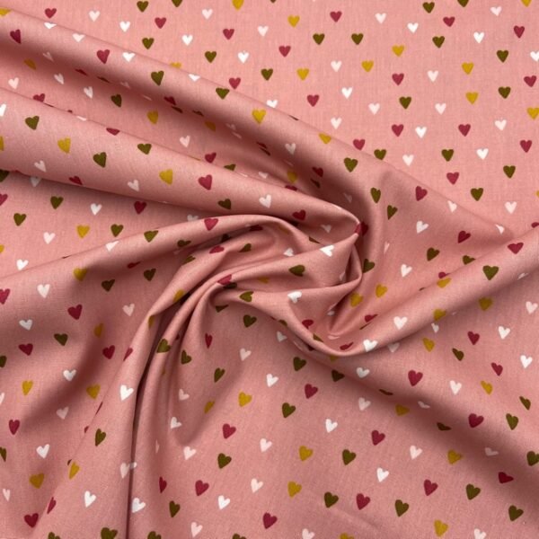Popeline Corações - Rosa