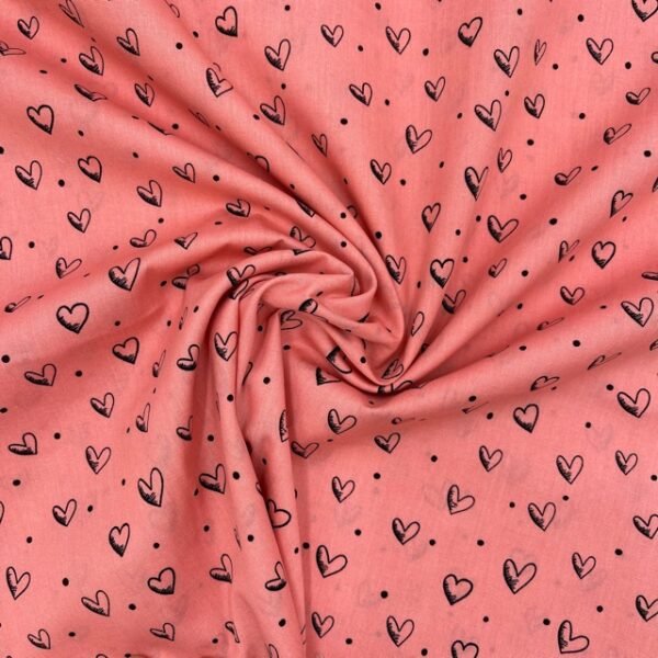 Popeline Corações - Rosa