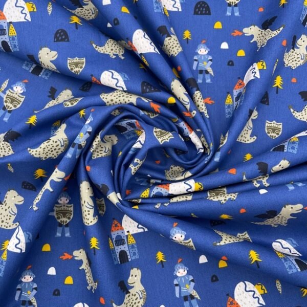 Popeline Dragão - Azul