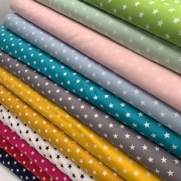 Popeline Estrelas - Branco/Cinzento