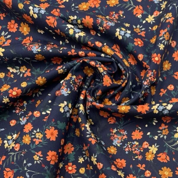 Popeline Floral - Azul