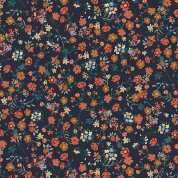 Popeline Floral - Azul