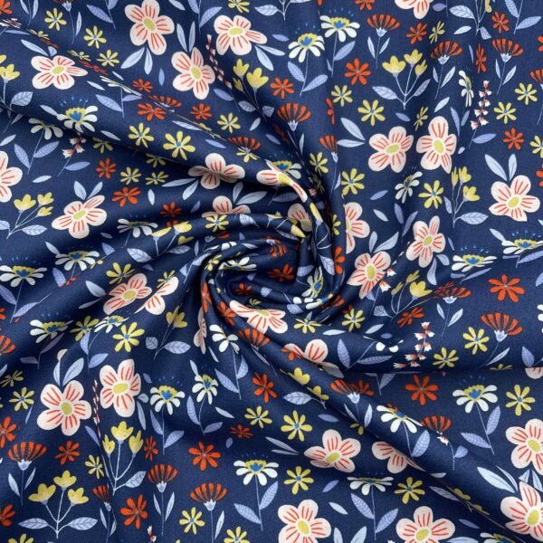 Popeline Floral - Azul