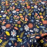 Popeline Flower - Azul Marinho