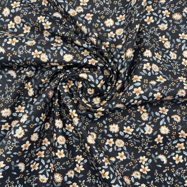 Popeline Flower - Preto