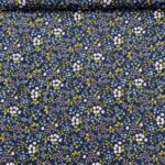 Popeline Flowers - Azul Marinho