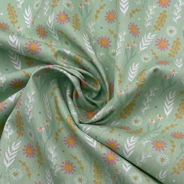 Popeline Flowers - Verde