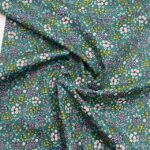 Popeline Flowers - Verde Escuro