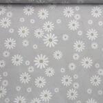 Popeline Flowery - Cinza