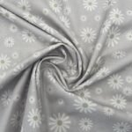 Popeline Flowery - Cinza