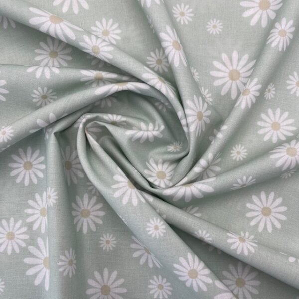 Popeline Flowery - Verde Menta