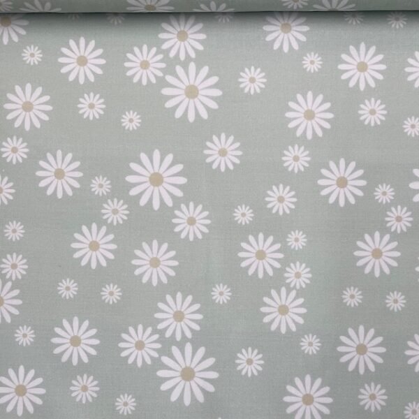 Popeline Flowery - Verde Menta