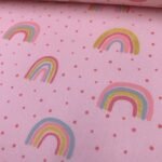 Popeline Glitter Arco-íris - Rosa