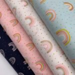 Popeline Glitter Arco-íris - Rosa