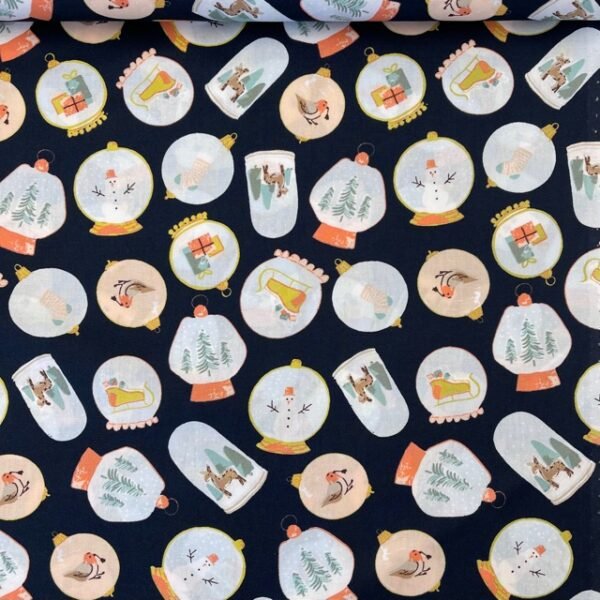 Popeline Globo de Neve - Azul