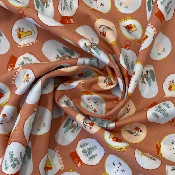 Popeline Globo de Neve - Salmão