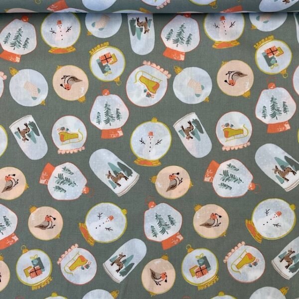 Popeline Globo de Neve - Verde