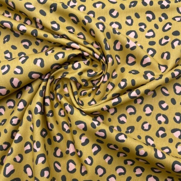Popeline Leopardo - Amarelo Ouro