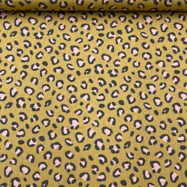 Popeline Leopardo - Amarelo Ouro