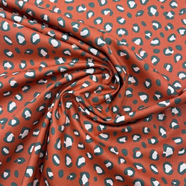 Popeline Leopardo - Laranja